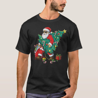 Cool Santa Tree Delivery Sunglasses Christmas T-Shirt