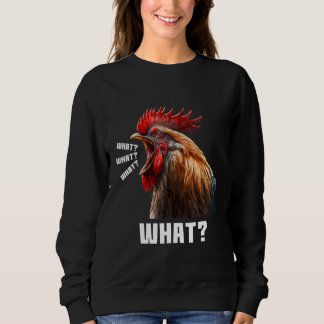 Cool Sarcastic Angry Rooster Screaming Graphic De Sweatshirt
