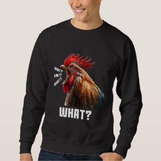 Cool Sarcastic Angry Rooster Screaming Graphic De Sweatshirt