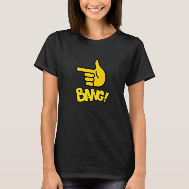 Cool Sarcastic Bang Outfit Style Illustration Grap T-Shirt (Front)