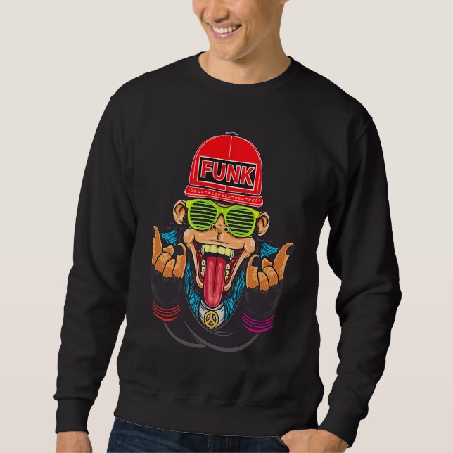 Cool Sarcastic Music Monkey New Look Outfit Fashio Sweatshirt (Front)