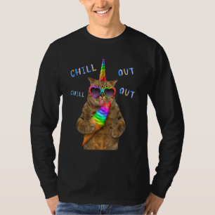 Cool Sarcastic Unicorn Rainbow Cat Graphic Designs T-Shirt