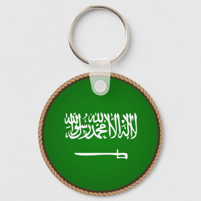 Cool Saudi Arabia Flag Seal Keychain (Front)