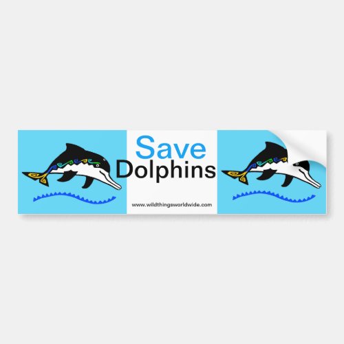 Cool Save DOLPHINS _ Animal activist _ Nature Blue Bumper Sticker