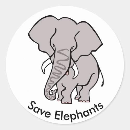 Cool Save ELEPHANTS _ Animal activist _Wildlife _ Classic Round Sticker