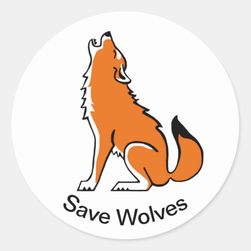 Cool Save WOLVES_ Conservation _Wildlife Warrior _ Classic Round Sticker