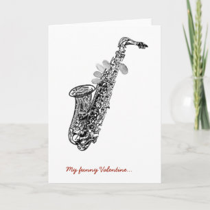 Cool saxophone Valentine's card