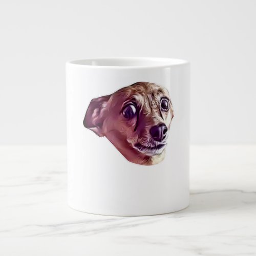 Cool Scared Chihuahua Cute Funny Meme Giant Coffee Mug