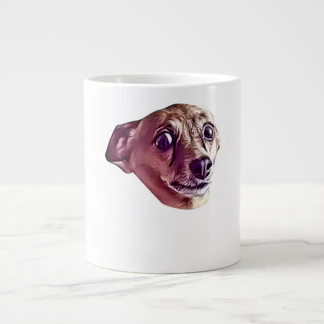 Cool Scared Chihuahua Cute Funny Meme Giant Coffee Mug Zazzle