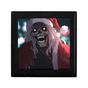 Cool Scary Creepy Skull Santa Claus Xmas Gift Box