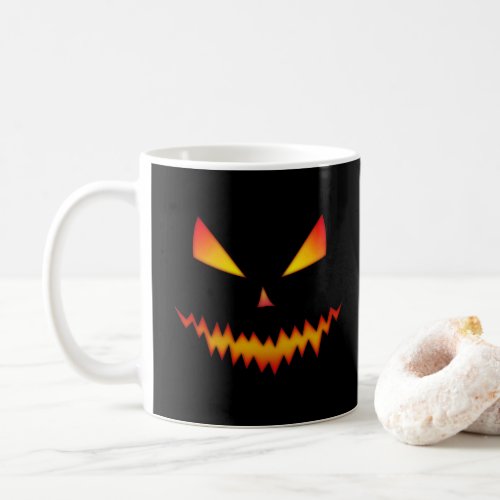 Cool scary Jack OLantern face Halloween black Coffee Mug