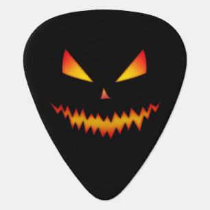 Cool scary Jack O'Lantern face Halloween Guitar Pick