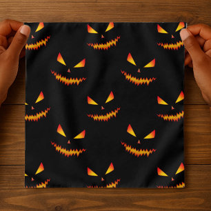 Cool scary Jack O'Lantern face Halloween pattern Bandana