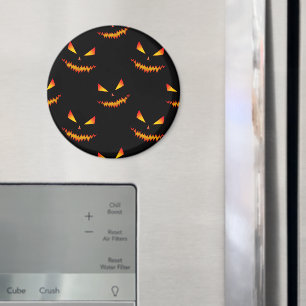 Cool scary Jack O'Lantern face Halloween pattern Magnet