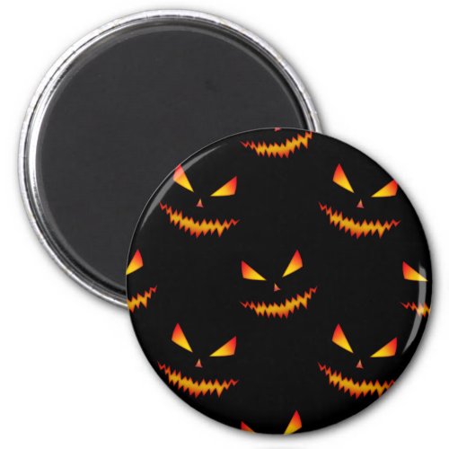 Cool scary Jack OLantern face Halloween pattern Magnet