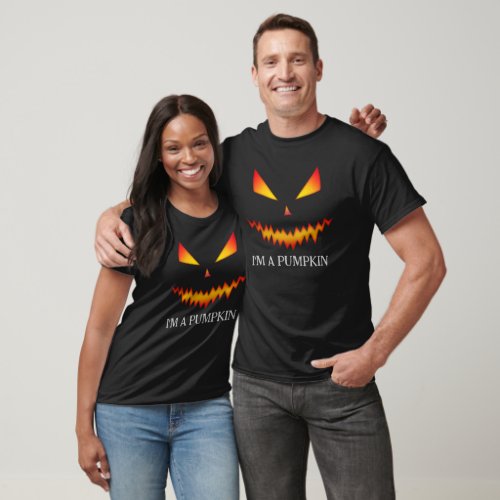 Cool scary Jack OLantern face Halloween Your text T_Shirt