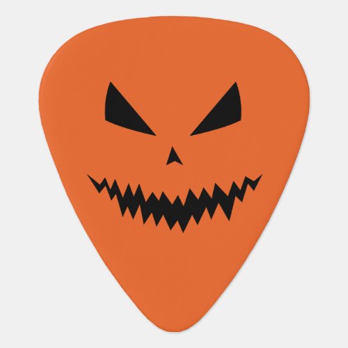 Cool scary Jack OLantern Halloween black orange Guitar Pick