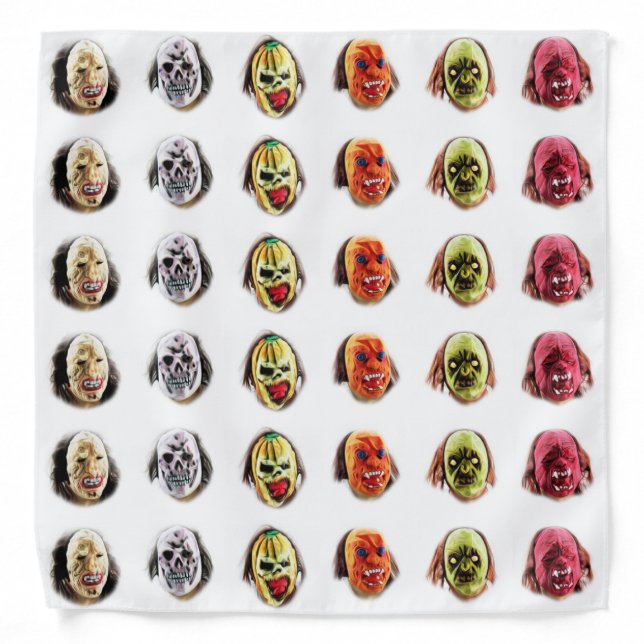 Cool Scary Mask Pattern Bandana (Front)