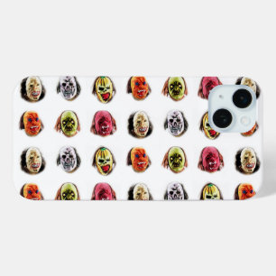 Cool Scary Mask Pattern iPhone 15 Plus Case