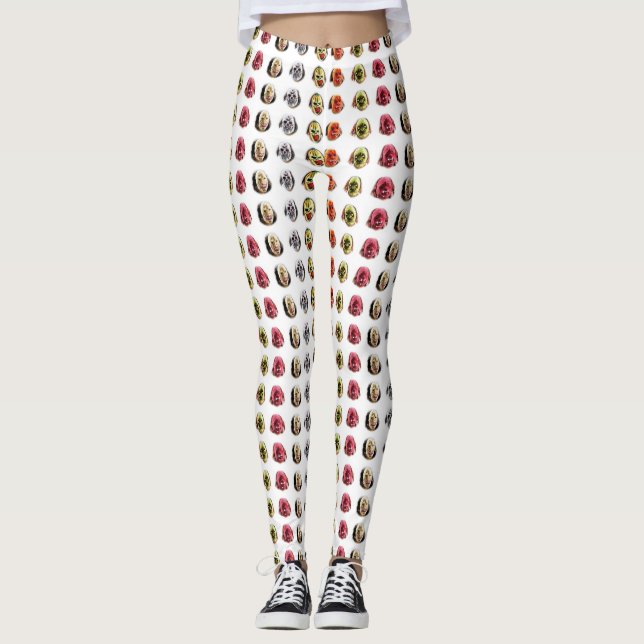 Cool Scary Mask Pattern Leggings (Front)