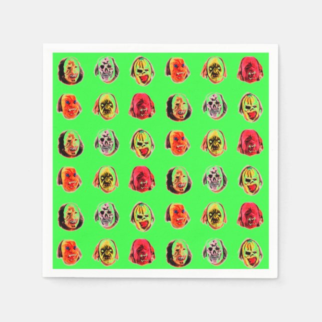 Cool Scary Mask Pattern Napkins (Front)