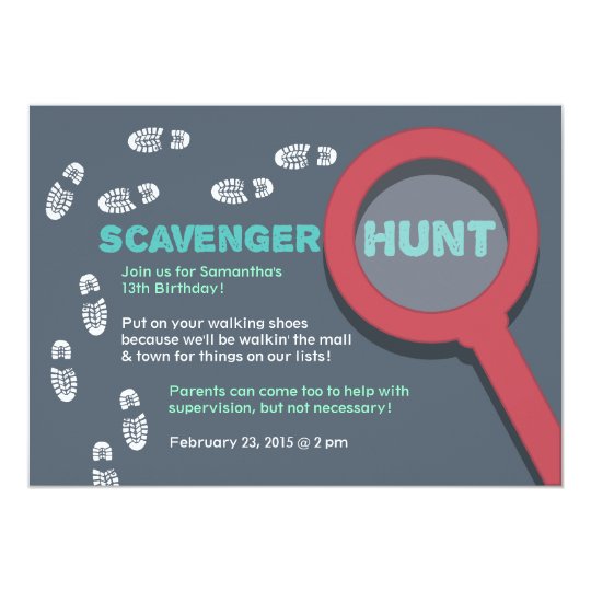 Scavenger Hunt Invitation Wording 1