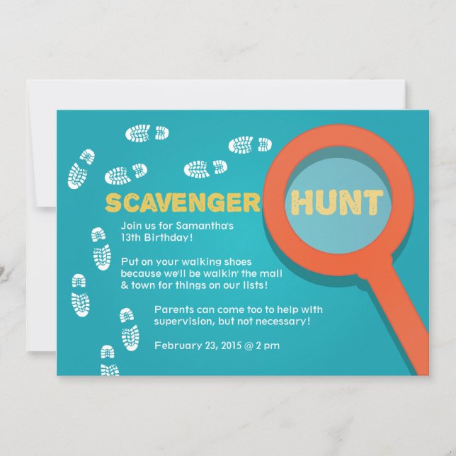 Cool Scavenger Hunt Invitation (Front)
