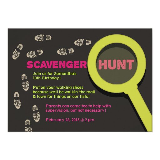 Free Printable Scavenger Hunt Invitations 1