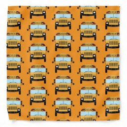 Cool School Bus Driver Graphic Patterned Orange Bandana