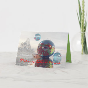 Cool Sci-fi card with floating Baubles