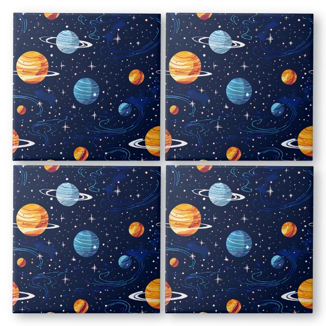 Cool Sci Fi Out Space Vibes Ceramic Tile (Creator Uploaded)
