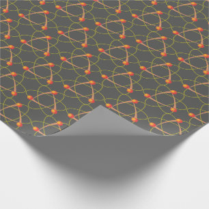 Cool Science Awesome Atoms Gray Gift Wrap