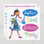 Cool Science Birthday Party for Girls Invitation (Front/Back)