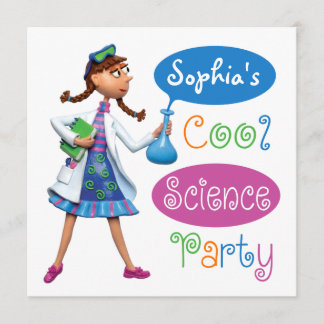 Cool Science Birthday Party for Girls Invitation