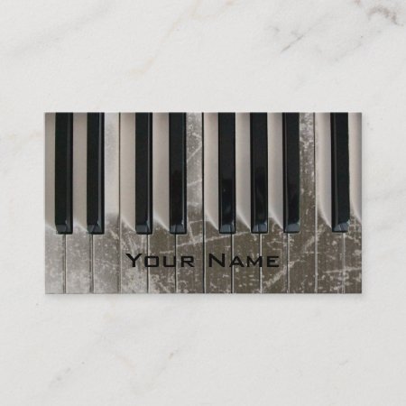 Cool Scratched Keyboard Piano Music Business Card