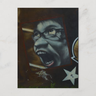 Cool Scream Graffiti Face Postcard