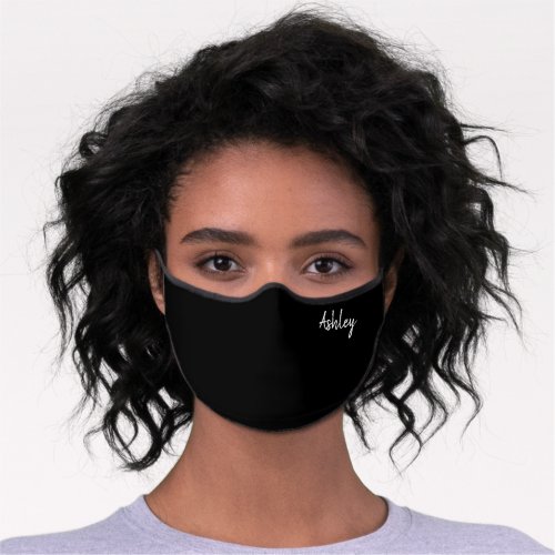 Cool Script Name Customizable Black All_Over Print Premium Face Mask