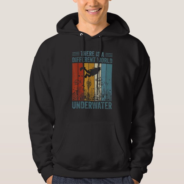Cool Scuba Diving  In Super Vintage Style Hoodie (Front)