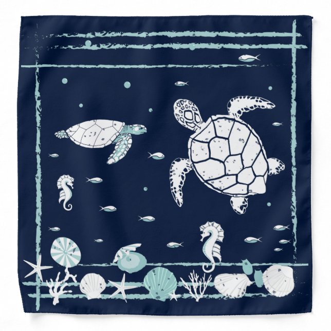 Cool Scuba Diving Underwater Scene Bandana (Front)