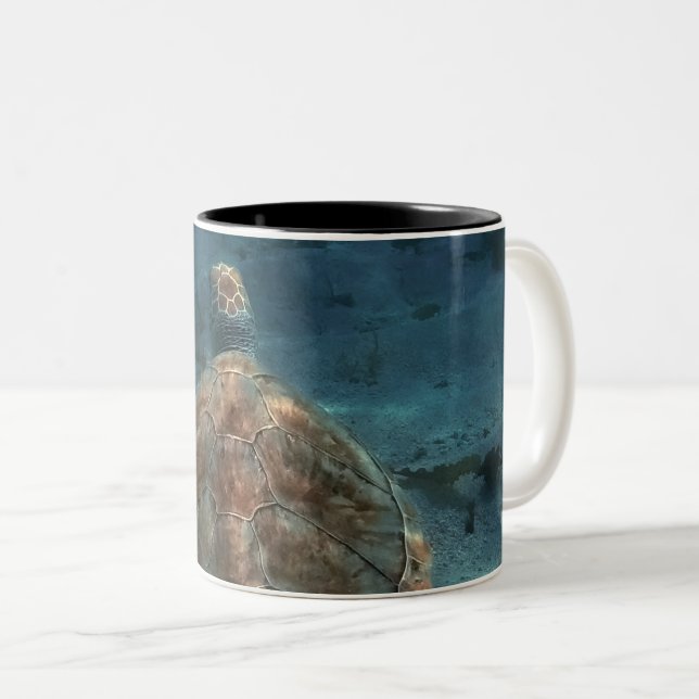 Cool Sea Creatures Two-Tone Coffee Mug (Front Right)