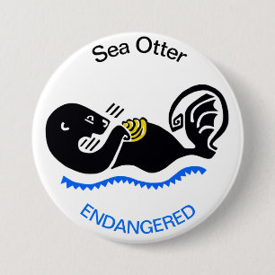 Cool Sea OTTER - Endangered animal graphic Button