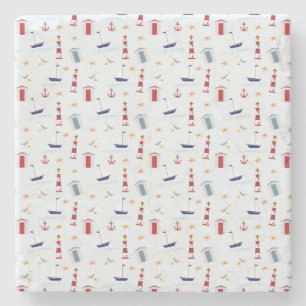 Cool Sea Symbols Stone Coaster