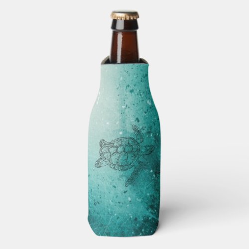 Cool Sea Turtle Swimming Bottle Cooler