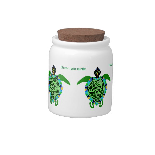 Cool Sea TURTLE -  Tropical -Candy Jar (Left)