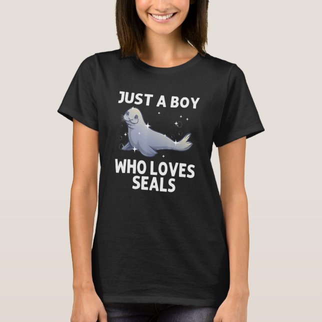 Cool Seal For Boys Kids Sea Lion Animal  Harp Seal T-Shirt (Front)