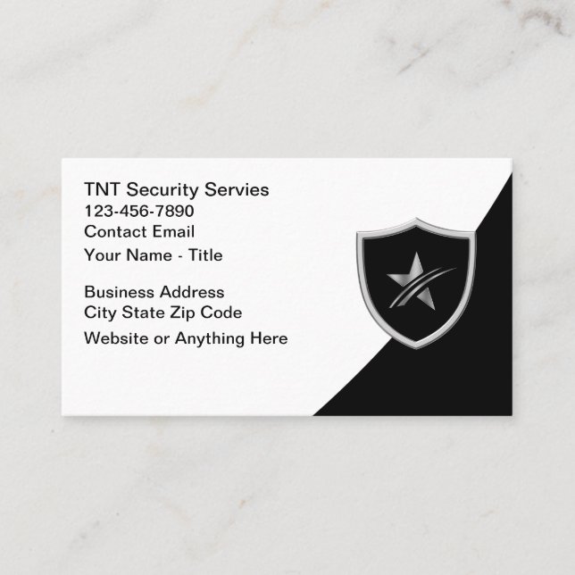 Cool Security Services Business Cards (Front)