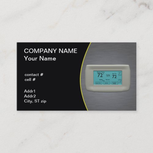 cool setting thermostat business card