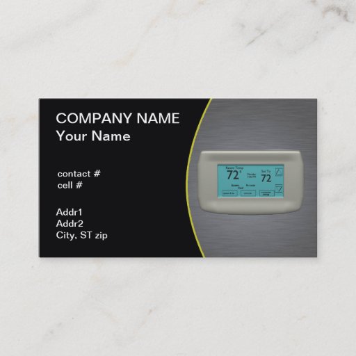 Customizable cool setting thermostat business card