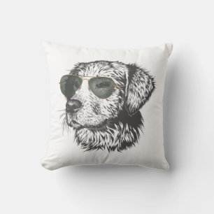 Cool Shades Dog T-Shirt Throw Pillow
