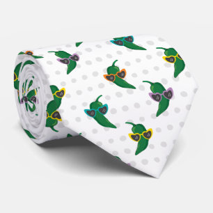 Cool Shades Green Chile Pattern Neck Tie
